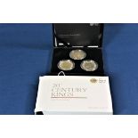 Coinage - The Royal Mint 20th century kings silver three-coin set the set comprising of Edward VII
