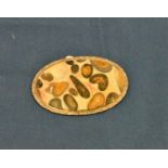 An antique silver and agate plaque probably Scottish, late 19th/early 20th century, of oval form,