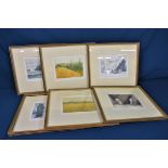 Barry Owen Jones - six Sark etchings framed and glazed, comprising Sark Landscape; Grande Greve