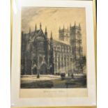 Westminster Abbey, Northern Transept, etching by Delauney after Howard Gaye, pub. Nov. 1884 by