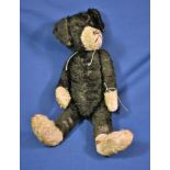 A rare large size Pip dog from Pip, Squeak and Wilfred, late 1920's, probably Farnell, black mohair,