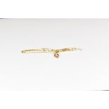 A Catherine Best 'Hooked on You' 9ct gold and diamond fish hook pendant on 9ct gold chain