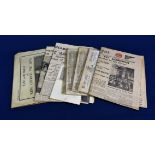 Three antique newspapers comprising, The Liverpool Mercury and Political Herald, dated, Friday,