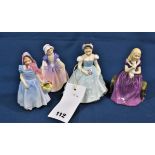 Royal Doulton figures Affection HN2236, Dinky Do HN1678, The Bridesmaid HN2196 and Wendy HN2109 (4)