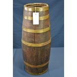 An oak and copper barrel