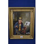 R. Otto - Portrait of a musician - oil on board, signed, 13 1/4 x 9 1/4in. (33.5 x 23.5cm.)