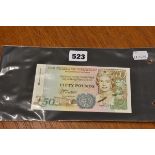 BRITISH BANKNOTE - Guernsey Fifty Pounds first issued 1994,serial No. A003216, treasurer D. P.