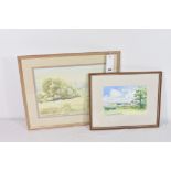 A framed watercolour of St Saviours fields - Guernsey interest, by E. Banks, 11 x 15in. (27.9 x 38.