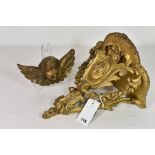A 19th century giltwood and composition baroque wall bracket some losses; together with a 20th