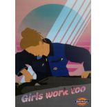 Girls Work Too, by Erin Ogier, Graphic print on paper, 59 x 84cm