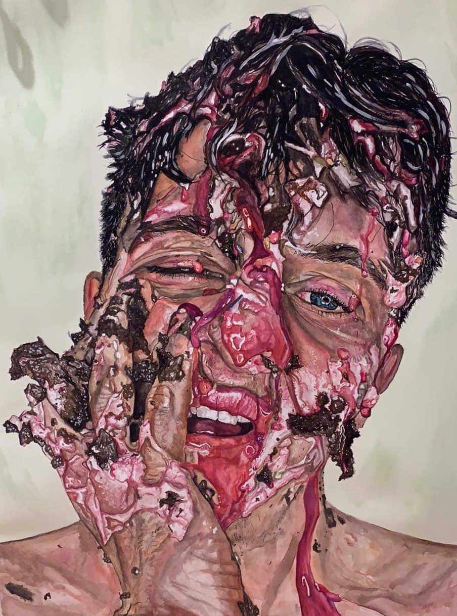 Visage de Gateaux, by Brittany Chippendale, Watercolour, 90 x 110cm