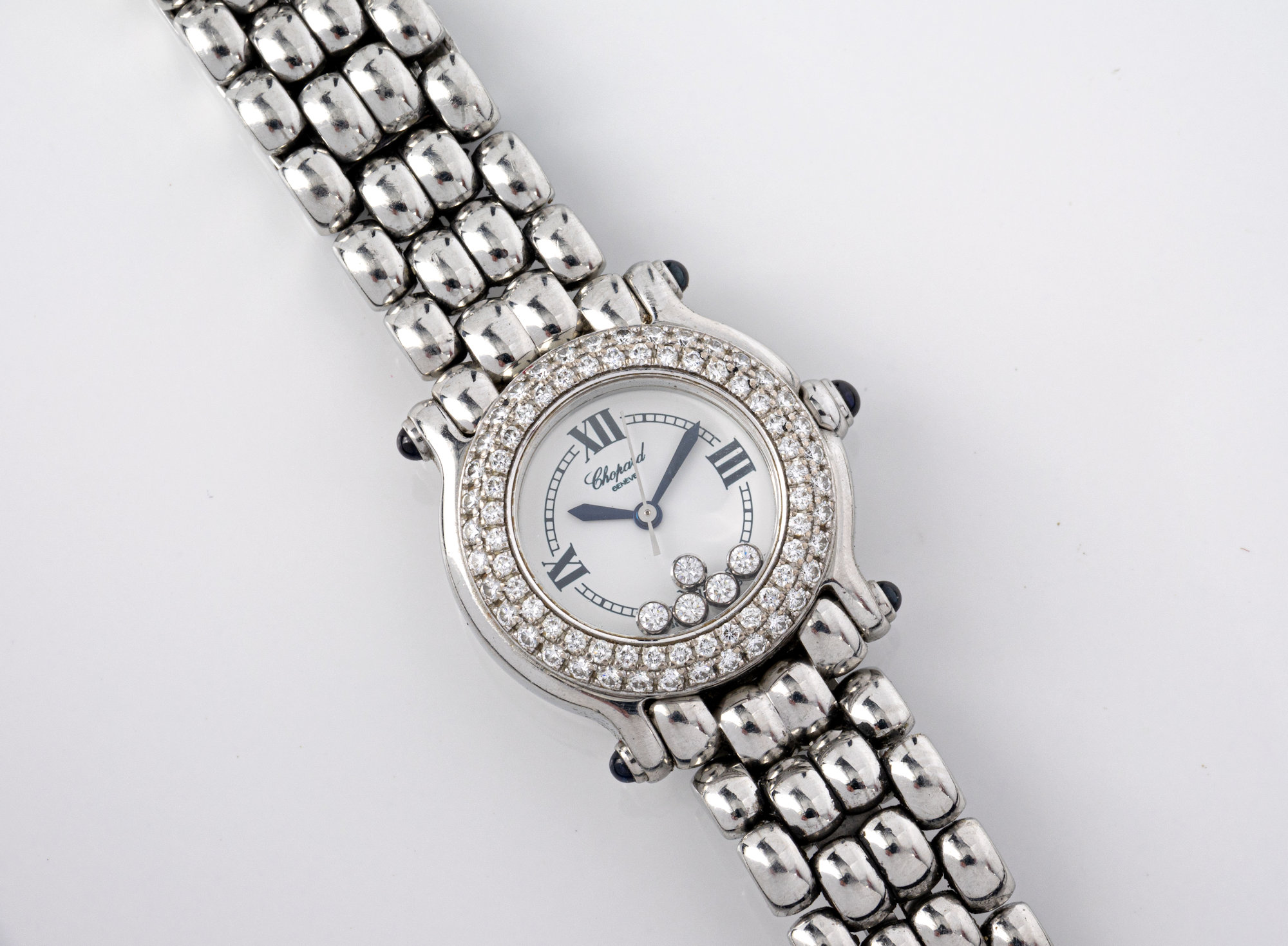 A ladies Chopard 'Happy Sport' stainless steel and diamond wristwatch, ref. 27/8250-23, no. 897286