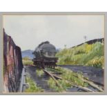Chettle (British, third quarter 20th century) Tank wagon in a siding watercolour, signed and dated