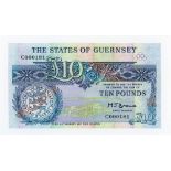 BRITISH BANKNOTE - The States of Guernsey - Ten Pound c.1980, Signatory M. J. Brown, serial number