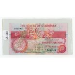 BRITISH BANKNOTE - The States of Guernsey - Twenty Pound c.1990, Signatory M. J. Brown (high last