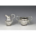 A Victorian silver twin handled sugar basin and cream jug Samuel Hayne & Dudley Cater, London
