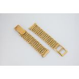 An 18ct yellow gold watch strap or bracelet probably French, third quarter 20th century.