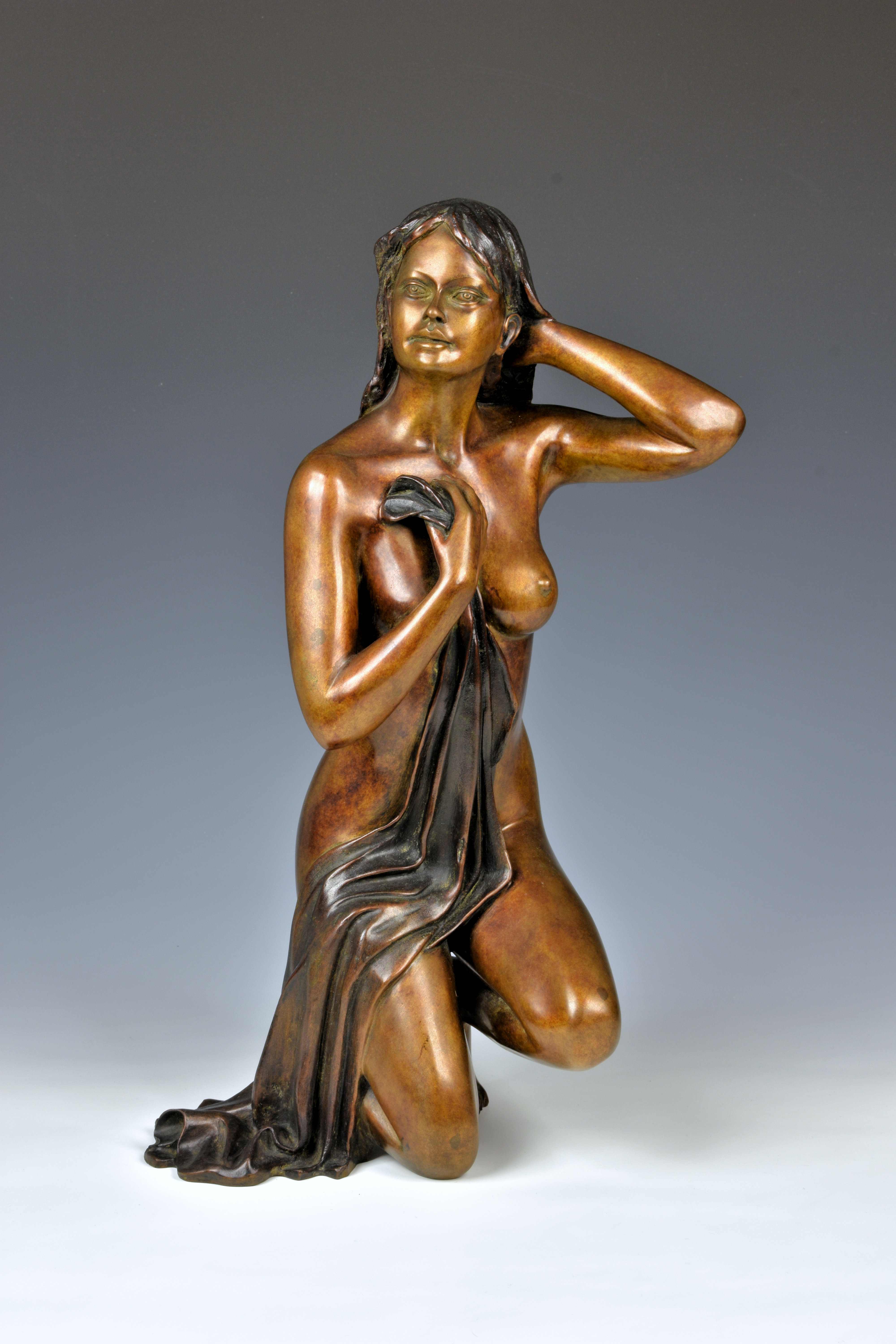 Jean-Luc Brandily (French, 20th century) a c.2005 limited edition 6/8 gilt bronze figure of a nude