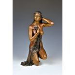 Jean-Luc Brandily (French, 20th century) a c.2005 limited edition 6/8 gilt bronze figure of a nude