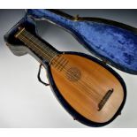 A Renaissance eight course lute mid-20th century, signed with initials AM below the neck, with