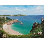 Robert John Wolfenden (British, b.1938) "By the Emerald Sea". Beauport, Jersey oil on board,