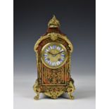 A French boulle mantel clock late 19th / early 20th century, the eight day movement with half hour