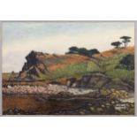 Kenneth Lockwood (British, 1920-2017) Pleinmont headland, Guernsey watercolour and pastel, signed