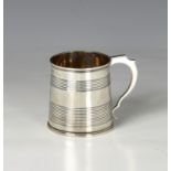 A William IV silver christening tankard William Knight II, London 1837, tapered cylindrical form