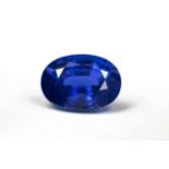 A loose, unmounted natural blue Ceylon sapphire oval cut, 7.73ct, natural colour, without heat