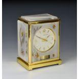 A Jaeger-le-Coultre Atmos Aquarium clock the gilt brass case glazed with opaque perspex panels