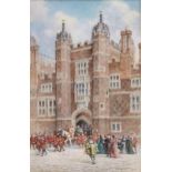 Walter Duncan, A.R.W.S. (British, fl.1880-1910) King Henry VIII exiting Hampton Court Palace