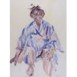 Raymond D. Banks (b.1938) Portrait of a Seated Woman watercolour and pencil, signed lower right