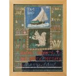 A Victorian Channel Islands needlework sampler inscribed 'Amelia Bougourd, Aged 11 years,
