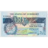 BRITISH BANKNOTE - The States of Guernsey - Ten Pound (first run smaller size) c.1990, Signatory