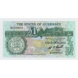 BRITISH BANKNOTE - The States of Guernsey - One Pound c.1980, Signatory W. C. Bull, serial number