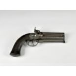 John Dickson & Son - Double barrel over and under percussion cap belt pistol having .577 ca, 127mm