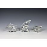 Three Annual Edition Swarovski crystal boxed models comprising of 1990 Lead Me - The Dolphins;