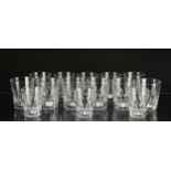 A set of eleven Webb crystal cut glass tumblers Royal Yacht pattern, with petal cutting and star cut