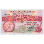 BRITISH BANKNOTE - The States of Guernsey - Twenty Pound (replacement) c.1980, Signatory W. C. Bull,