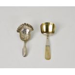 A George IV silver bright cut caddy spoon Thomas Freeman, Birmingham 1830, the shaped bowl with