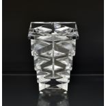 A Baccarat Crystal glass "TOTEM" vase 20th century, designed by Nicholas Triboulot, having