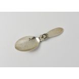 A Georg Jensen silver caddy spoon Cactus pattern, stamped 'George Jensen' Sterling Denmark, 10.