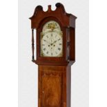 Dame of Sark interest - an early 19th century inlaid mahogany North Country eight day longcase clock