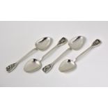 A set of four Arts & Crafts style coffee spoons Australian, by William James Sanders, early 20th
