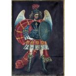 Cuzco School (20th century) Portrait of an Archangel oil on canvas 30¾ x 21½in. (78 x 54.5cm.)