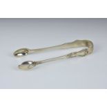 A pair of 19th century Channel Islands silver sugar tongs maker's mark JLG (John Le Gallais,