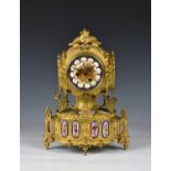 A French porcelain mounted gilt bronze mantel clock Leroy & Fils, Paris No.5319, last quarter of