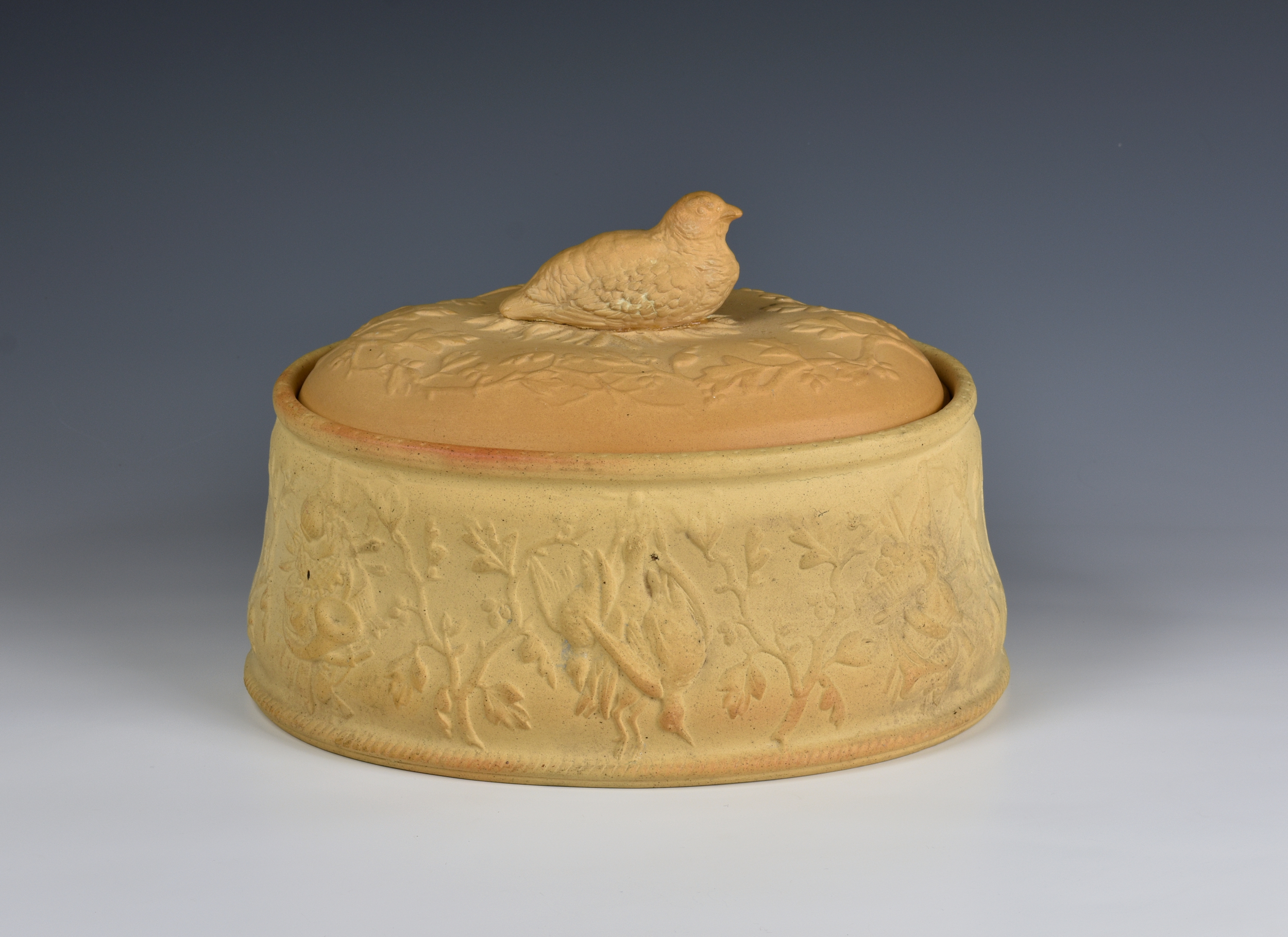A Copeland Late Spode caneware game tureen or pie dish of flared oval form, with relief decoration - Image 8 of 8