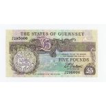 BRITISH BANKNOTE - The States of Guernsey - Five Pound (last Five Pound banknote of this series)