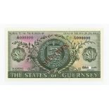 BRITISH BANKNOTE - The States of Guernsey - SPECIMEN One Pound c.1969, Signatory L.A. Guillemette (